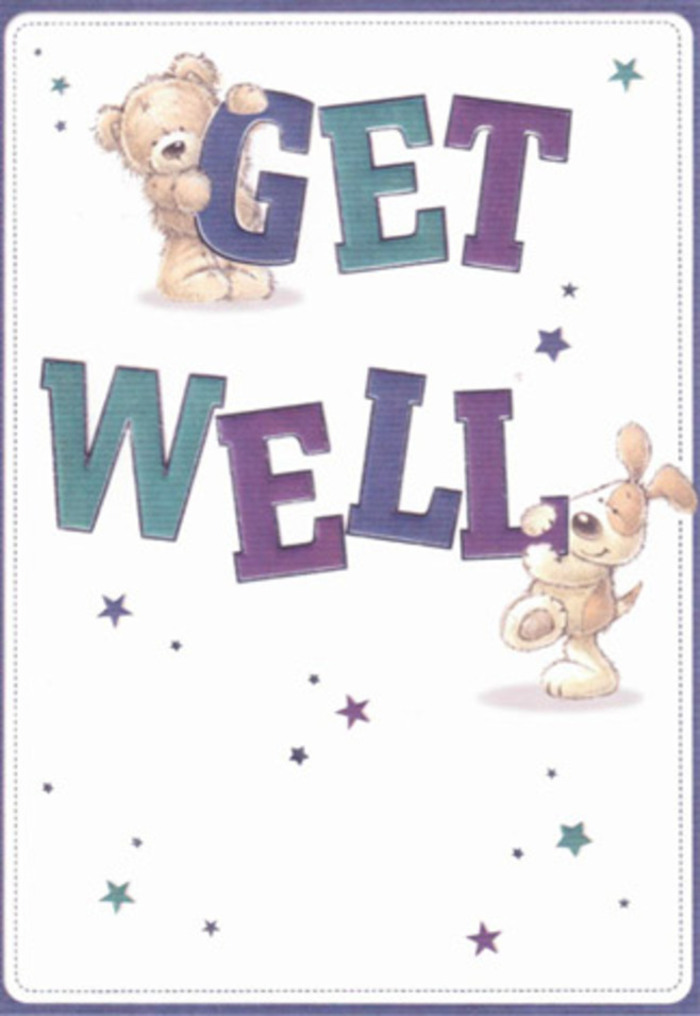 Radiating gentle encouragement, this get well card illustration feels like a thoughtful gesture sent from one neighbor to another in Stroud Green. The two endearing figures-a plush teddy bear and a floppy-eared dog-are drawn with such affectionate detail that their softness seems almost tangible, reminiscent of the inviting textures found in a carefully arranged bouquet. Whimsical stars, shaded in luminous purples and aquas, dance playfully around them, echoing the quiet hope and well-wishes carried by local flower deliveries near Finsbury Park or under the leafy canopies of Wray Crescent. The vibrant typography grounds the scene in cheerful optimism, the bold letters inviting a sense of security and care. The bear, gently grasping the top of the message, and the dog, offering steadfast support below, mirror the reassuring camaraderie felt in Stroud Green-a place where neighbors lift each other's spirits. The card's airy layout and crisp white backdrop bring a feeling of clarity and renewal, qualities especially cherished when one is on the mend. Here, artistry and empathy interweave, much like the daily work of a florist thoughtfully piecing together bouquets to convey comfort and encouragement throughout the N4 community. This card, in both tone and image, is a visual embrace-perfect for sending strength and kindness to a loved one healing in Stroud Green.